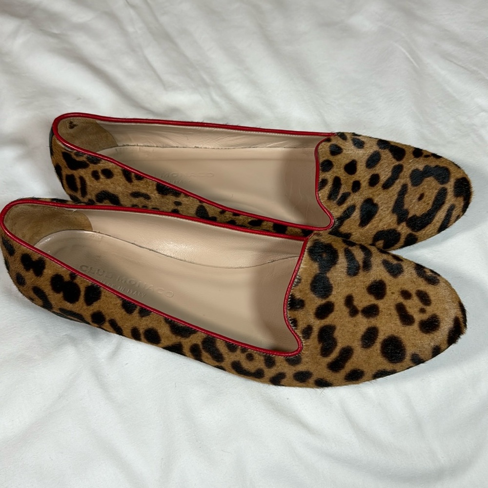 Club Monaco Women’s Leopard Print Calf Hair Ballet Flats Size 381/2 /Sz8